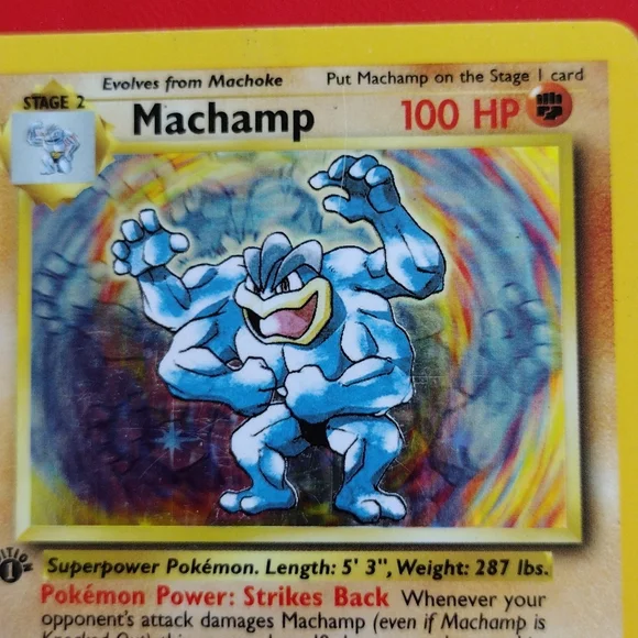 1st Edition 1995 Machamp Holographic Card (8/102) - Picture 2 of 6